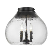 Golden - 1094-3FM BLK-HCG - Three Light Flush Mount - Ariella - Matte Black