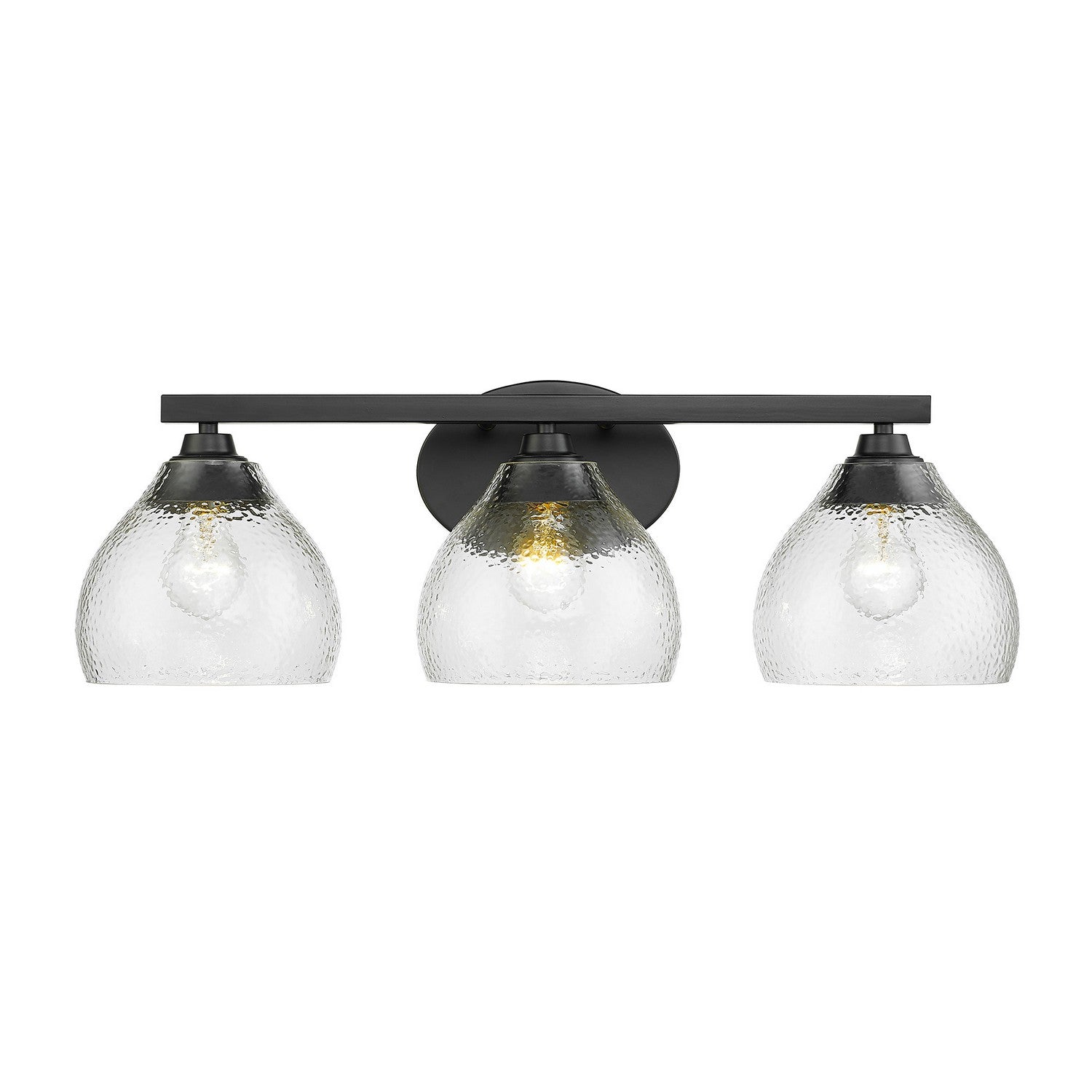 Golden - 1094-BA3 BLK-HCG - Three Light Bath Vanity - Ariella - Matte Black
