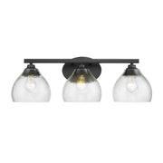 Golden - 1094-BA3 BLK-HCG - Three Light Bath Vanity - Ariella - Matte Black