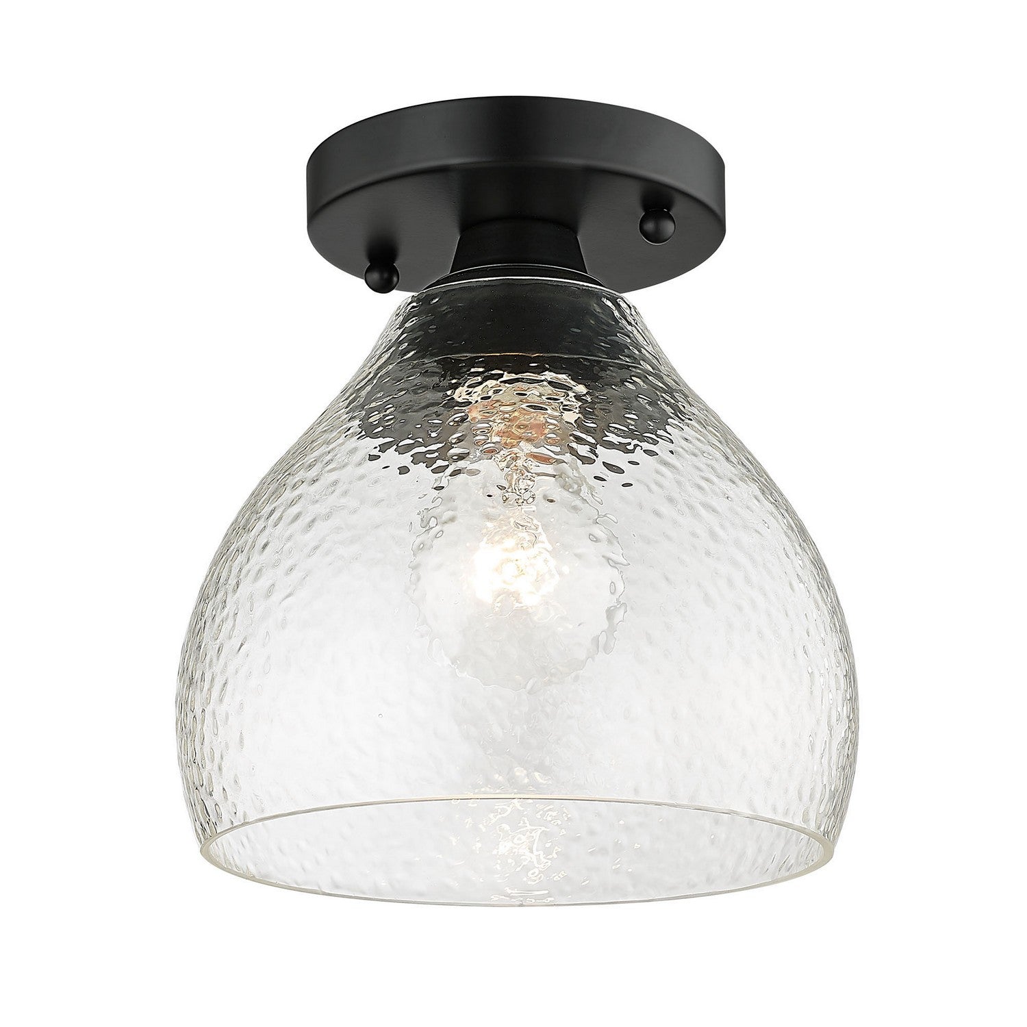 Golden - 1094-SF BLK-HCG - One Light Semi-Flush Mount - Ariella - Matte Black