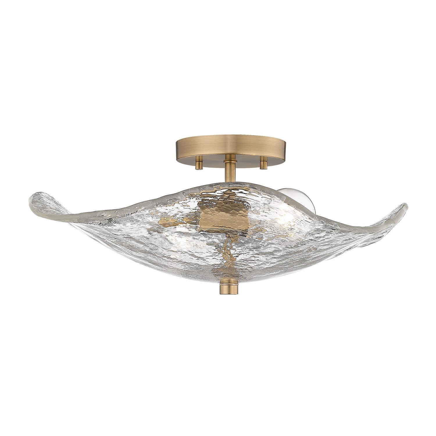 Golden - 1140-SF MBS-HWG - Two Light Semi-Flush Mount - Samara - Modern Brass