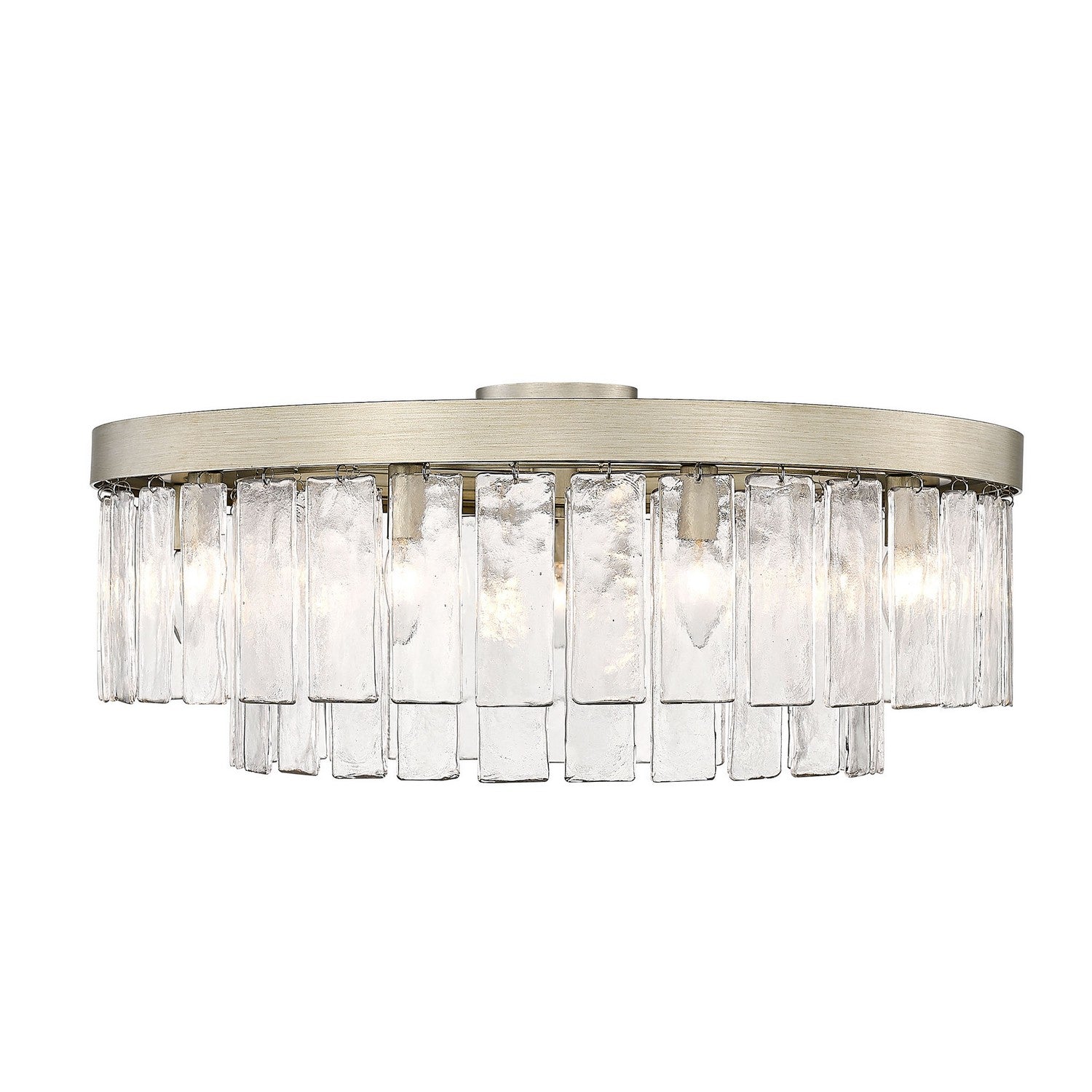 Golden - 1768-9SF WG-HWG - Nine Light Semi-Flush Mount - Ciara - White Gold