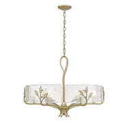 Golden - 3160-6 WG-HWG - Six Light Chandelier - Calla - White Gold