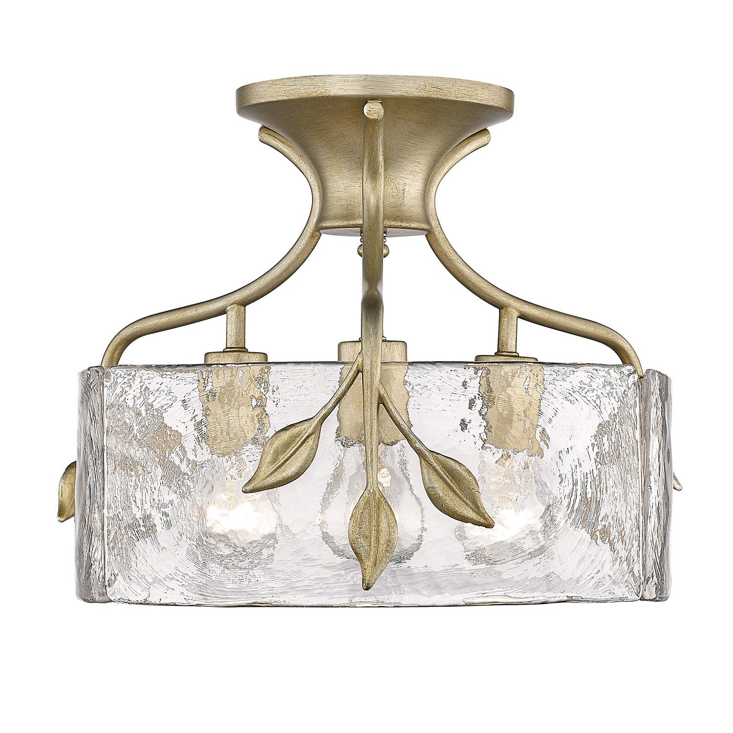 Golden - 3160-SF WG-HWG - Three Light Semi-Flush Mount - Calla - White Gold