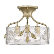 Golden - 3160-SF WG-HWG - Three Light Semi-Flush Mount - Calla - White Gold