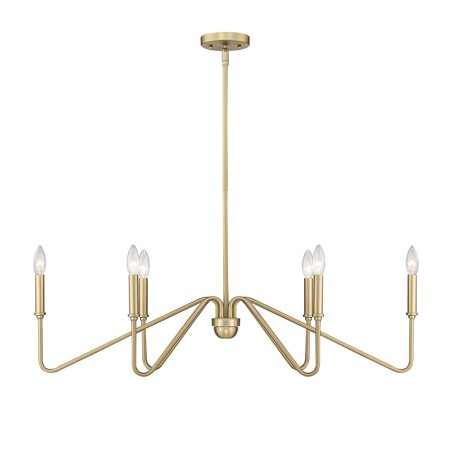 Golden - 3690-LP BCB - Six Light Linear Pendant - Kennedy - Brushed Champagne Brass