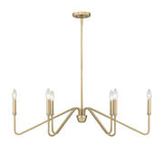 Golden - 3690-LP BCB - Six Light Linear Pendant - Kennedy - Brushed Champagne Brass