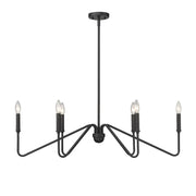 Golden - 3690-LP NB - Six Light Linear Pendant - Kennedy - Natural Black