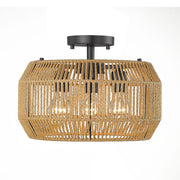 Golden - 6076-SF BLK-NR - Three Light Semi-Flush Mount - Marlee - Matte Black