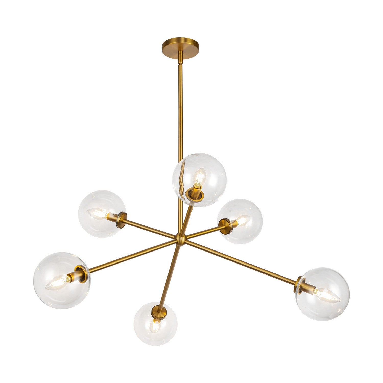 Alora - CH549640AGCL - Six Light Chandelier - Cassia - Aged Gold/Clear Glass