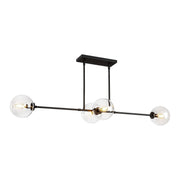 Alora - LP549448MBCL - Four Light Linear Pendant - Cassia - Matte Black/Clear Glass