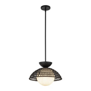 Alora - PD490114MBOP - One Light Pendant - Perth - Matte Black/Opal Glass