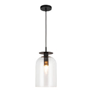 Alora - PD515408MBCL - One Light Pendant - Sylvia - Matte Black/Clear Glass