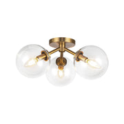 Alora - SF549315AGCL - Three Light Semi-Flush Mount - Cassia - Aged Gold/Clear Glass