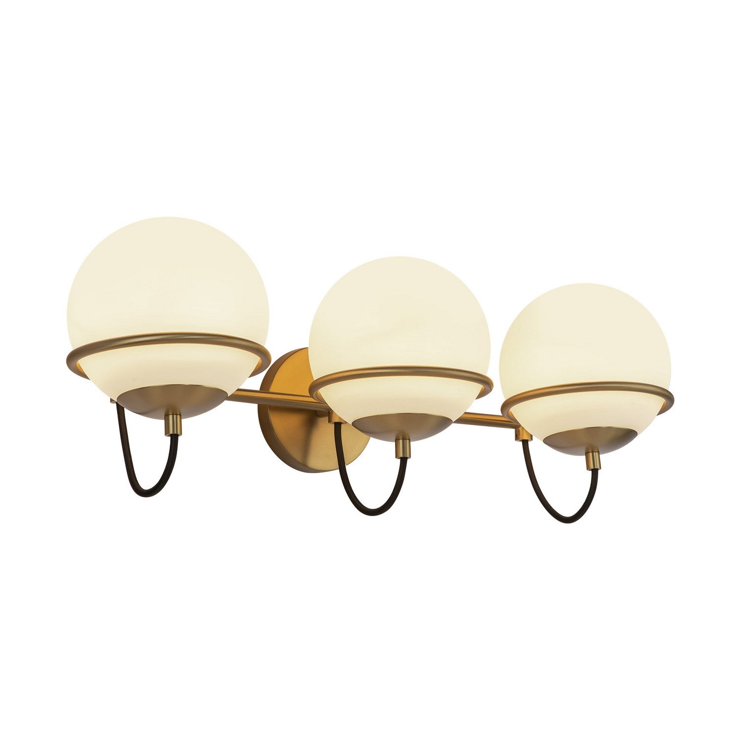 Alora - WV458324AGOP - Three Light Wall Vanity - Alba - Aged Gold/Opal Glass