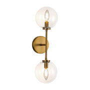 Alora - WV549220AGCL - Two Light Wall Vanity - Cassia - Aged Gold/Clear Glass