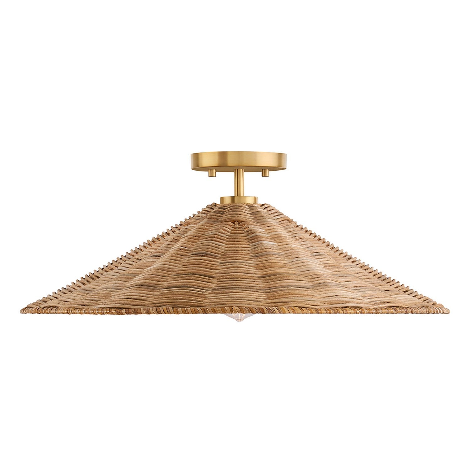 Meridian - M60074NB - One Light Semi-Flush Mount - Natural Brass
