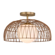 Meridian - M7043NB - One Light Convertible Pendant or Semi-Flush - Natural Brass