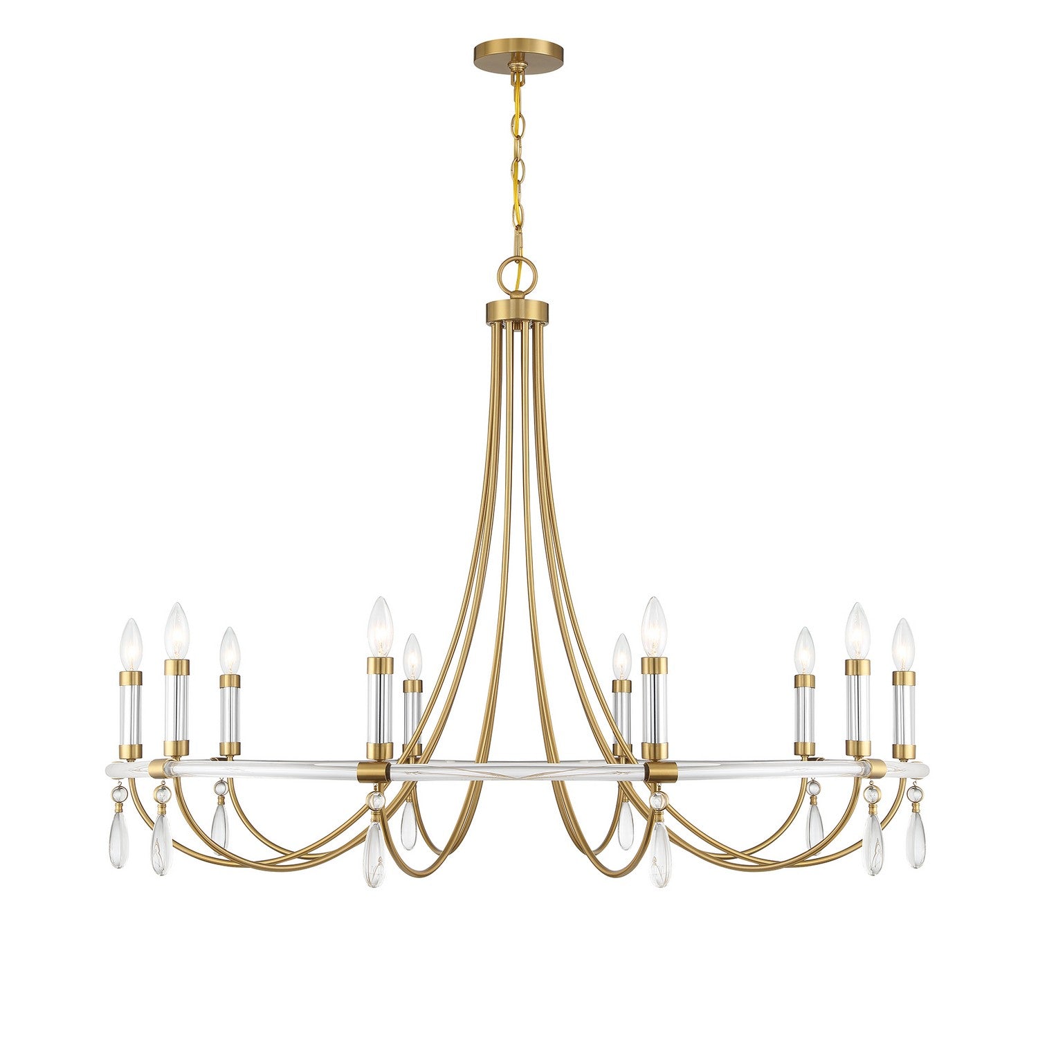 Savoy House - 1-7712-10-195 - Ten Light Chandelier - Mayfair - Warm Brass and Chrome