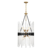 Savoy House - 3-1936-6-143 - Six Light Pendant - Santiago - Matte Black with Warm Brass Accents