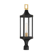 Savoy House - 5-278-144 - One Light Outdoor Post Lantern - Glendale - Matte Black and Weathered Brushed Brass