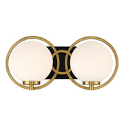 Savoy House - 8-6180-2-143 - Two Light Bathroom Vanity - Alhambra - Matte Black with Warm Brass