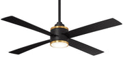 Minka Aire - F796L-CL/SBR - 54"Ceiling Fan - Falco - Coal Black And Soft Brass