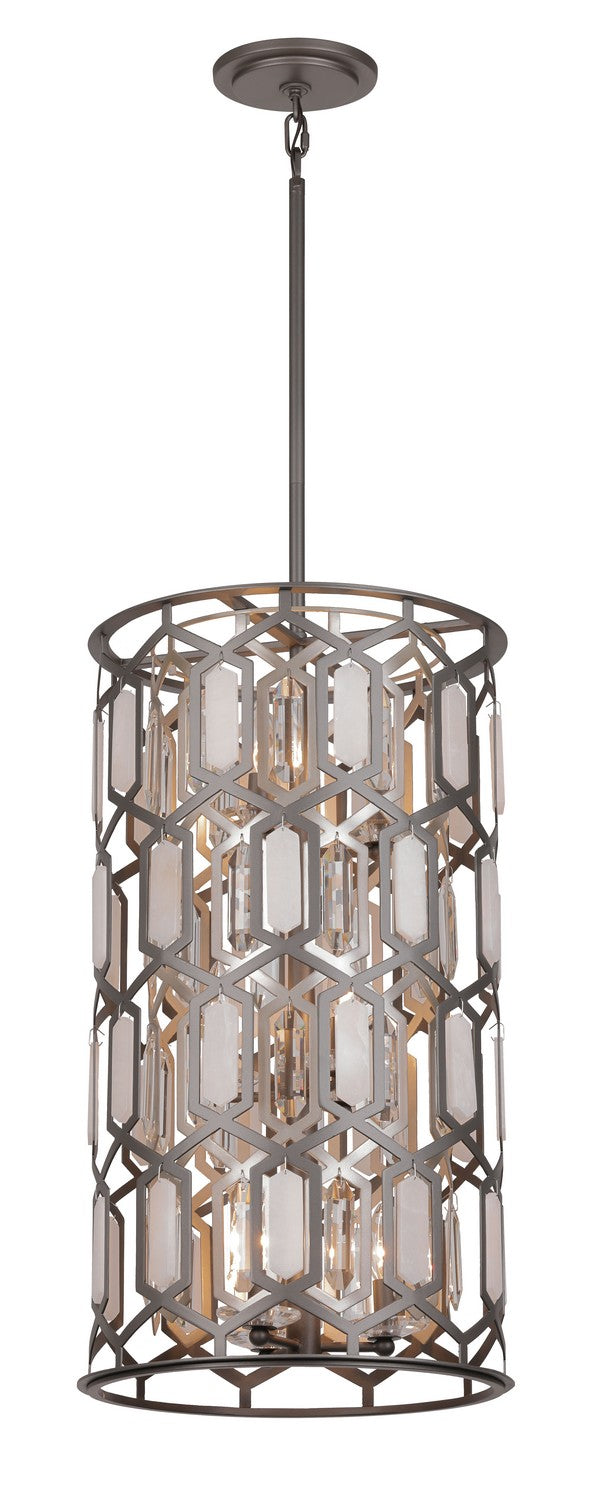Minka-Lavery - 3586-795 - Nine Light Foyer Pendant - Hexly - Bronze & Sultry Sliver