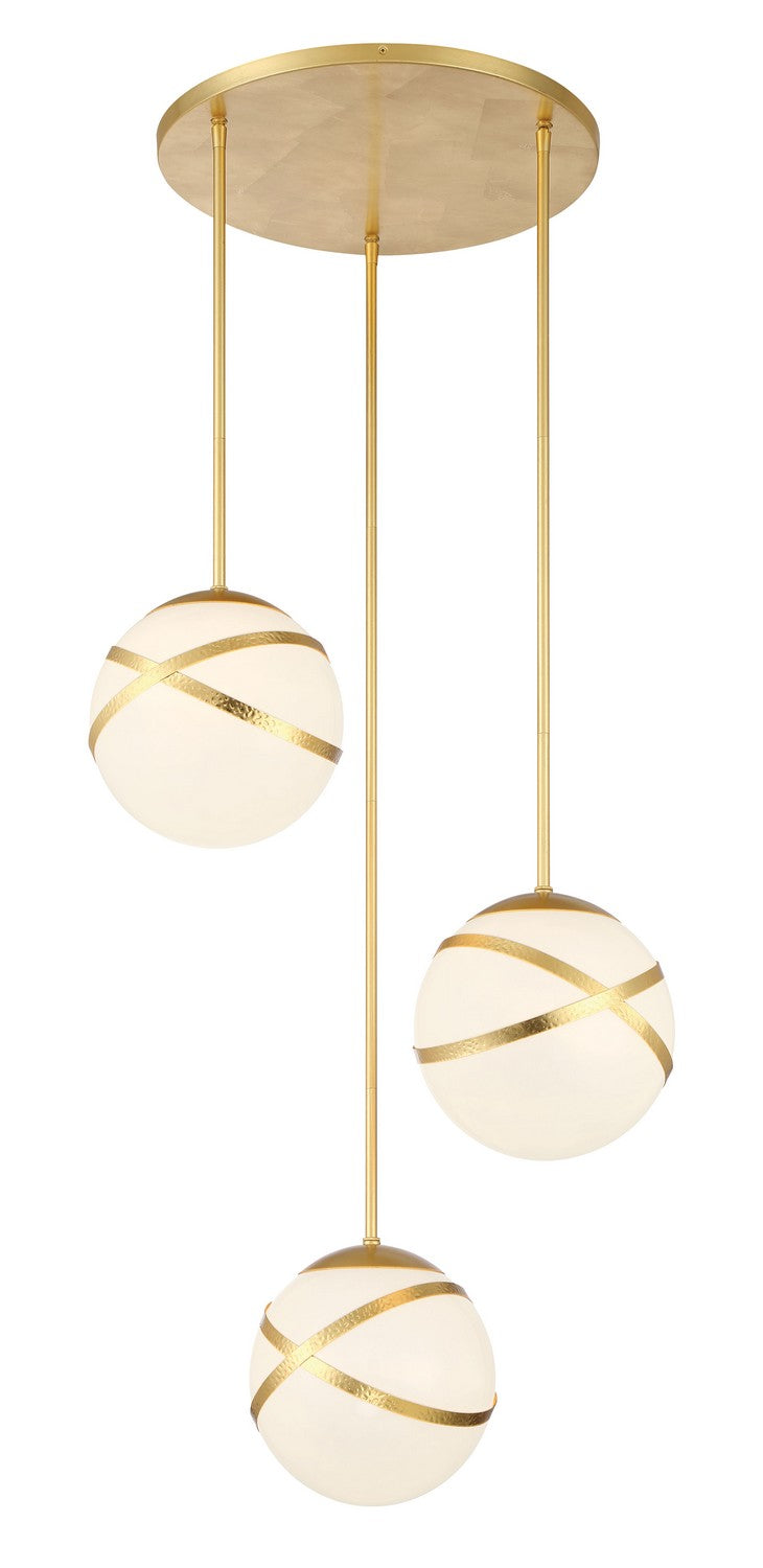 Minka-Lavery - 5433-853 - Three Light Pan Pendant - Batignolles - Spring Gold Leaf