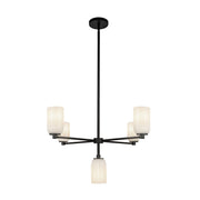 Kuzco Lighting - CH57731-BK/GO - Five Light Chandelier - Nola - Black/Glossy Opal Glass