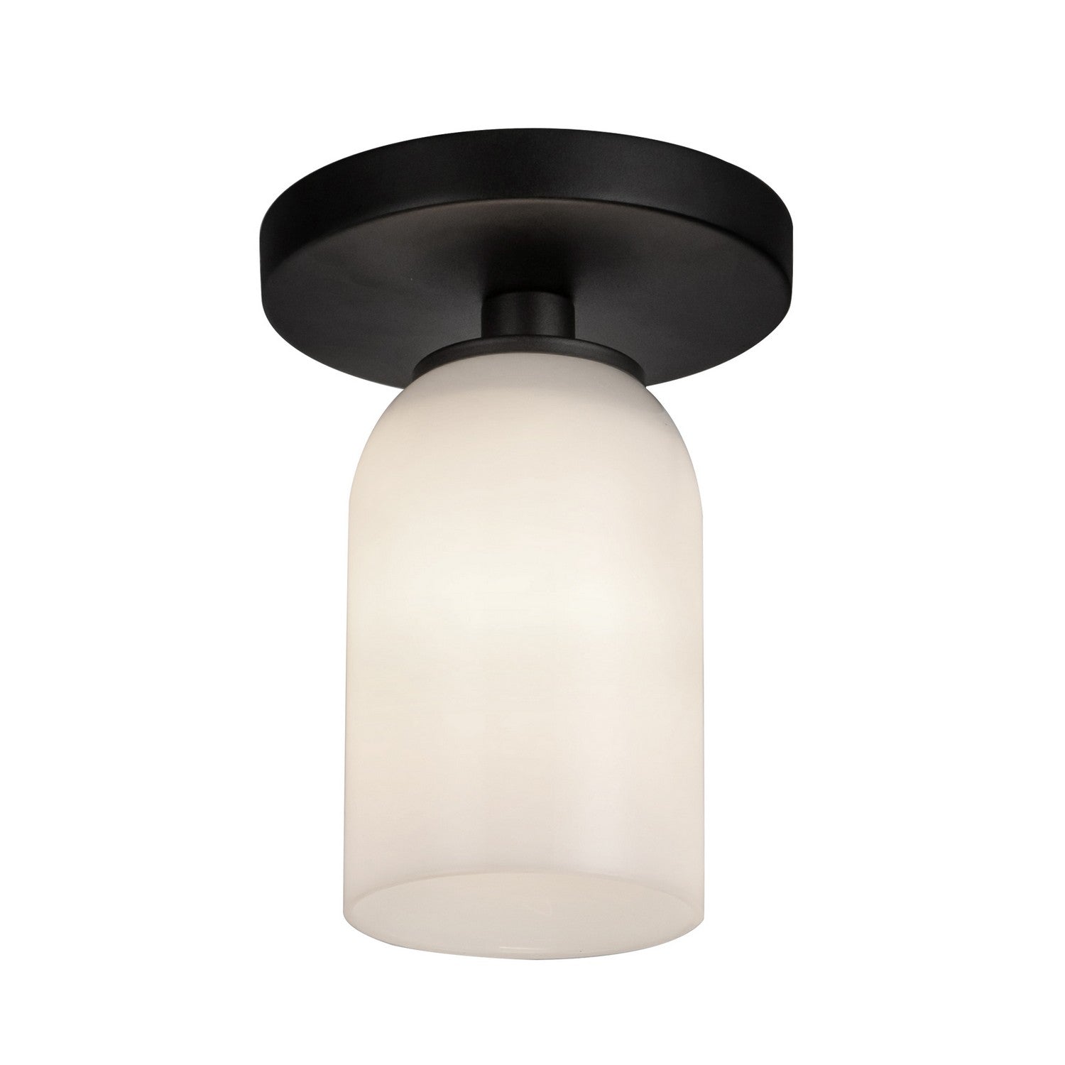 Kuzco Lighting - SF57704-BK/GO - One Light Semi-Flush Mount - Nola - Black/Glossy Opal Glass