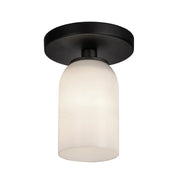 Kuzco Lighting - SF57704-BK/GO - One Light Semi-Flush Mount - Nola - Black/Glossy Opal Glass
