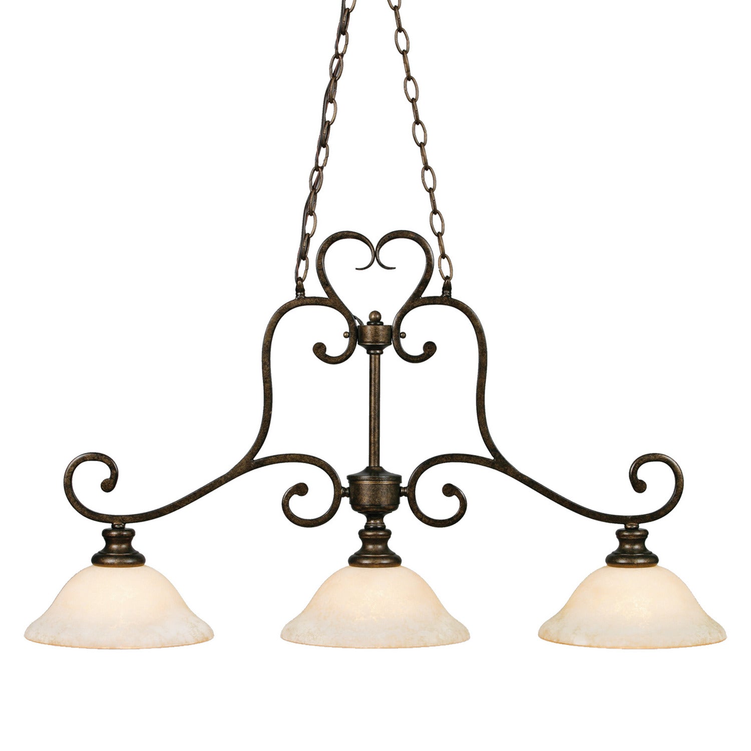 Golden - 8063-10 BUS - Three Light Linear Pendant - Heartwood - Burnt Sienna