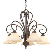 Golden - 8606-D5 RBZ-TEA - Five Light Chandelier - Homestead - Rubbed Bronze