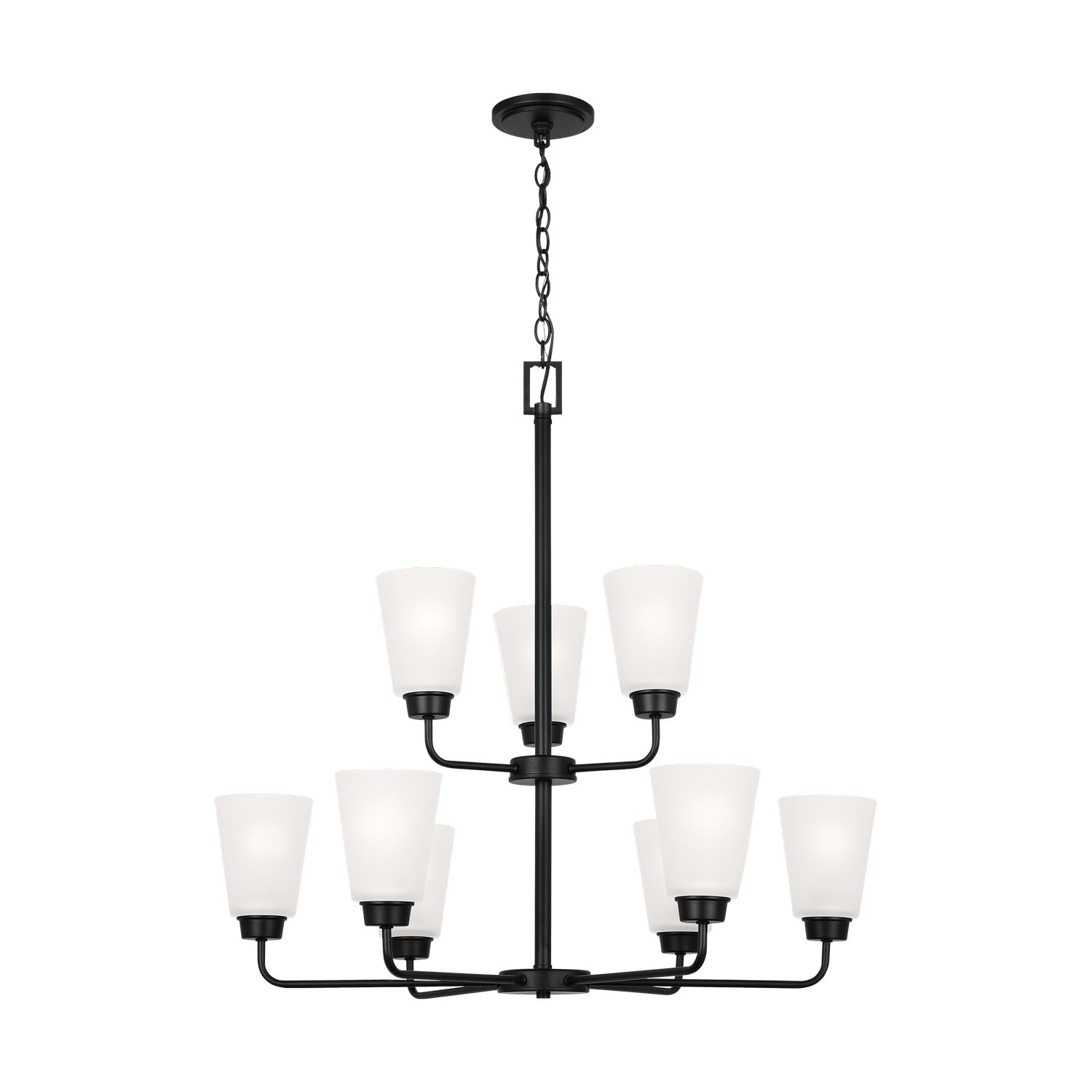 Generation Lighting - 3115209-112 - Nine Light Chandelier - Kerrville - Midnight Black