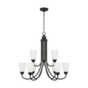 Generation Lighting - 3120209-112 - Nine Light Chandelier - Seville - Midnight Black
