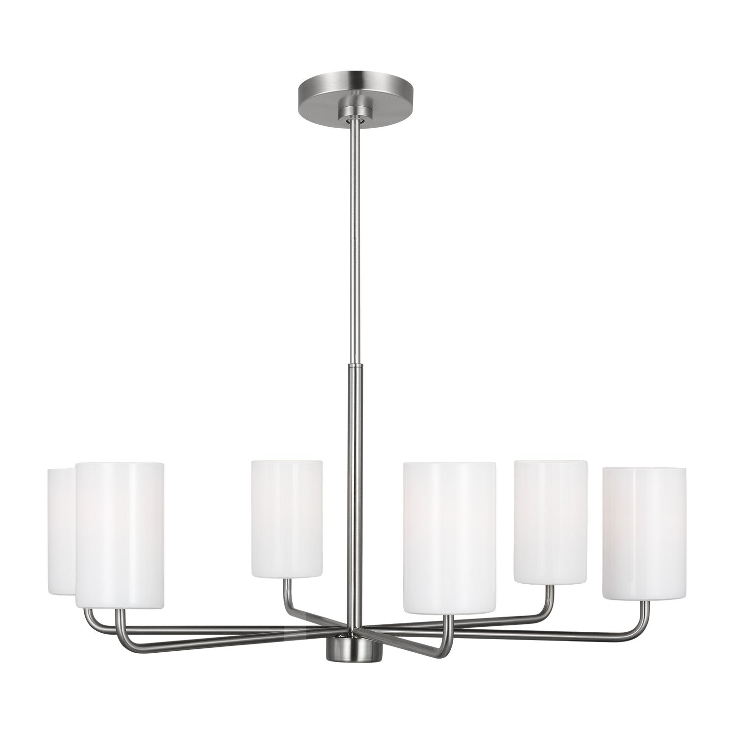 Generation Lighting - GLC1026BS - Six Light Chandelier - Rhett - Brushed Steel