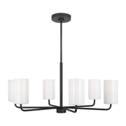 Generation Lighting - GLC1026MBK - Six Light Chandelier - Rhett - Midnight Black