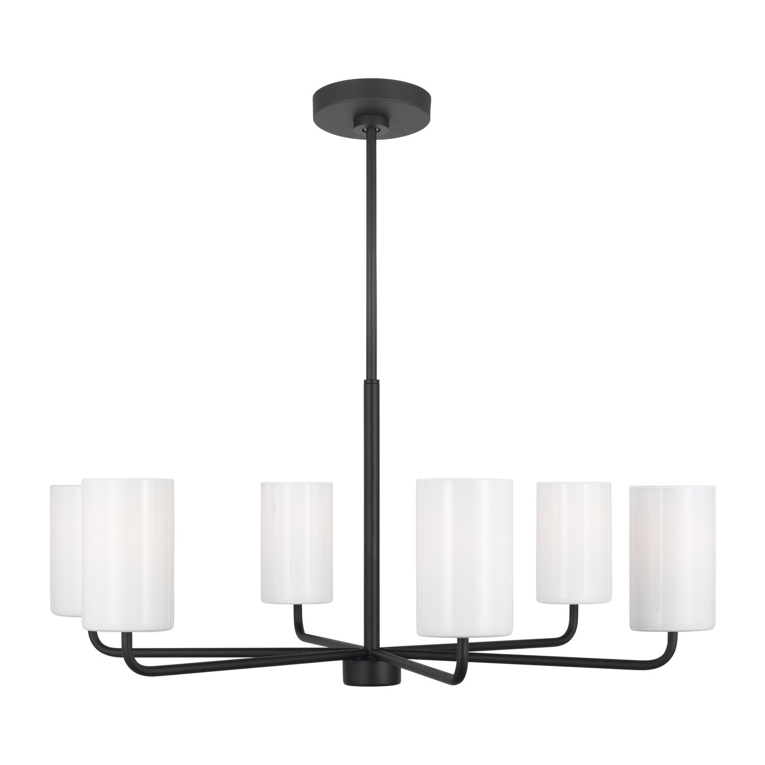 Generation Lighting - GLC1026MBK - Six Light Chandelier - Rhett - Midnight Black
