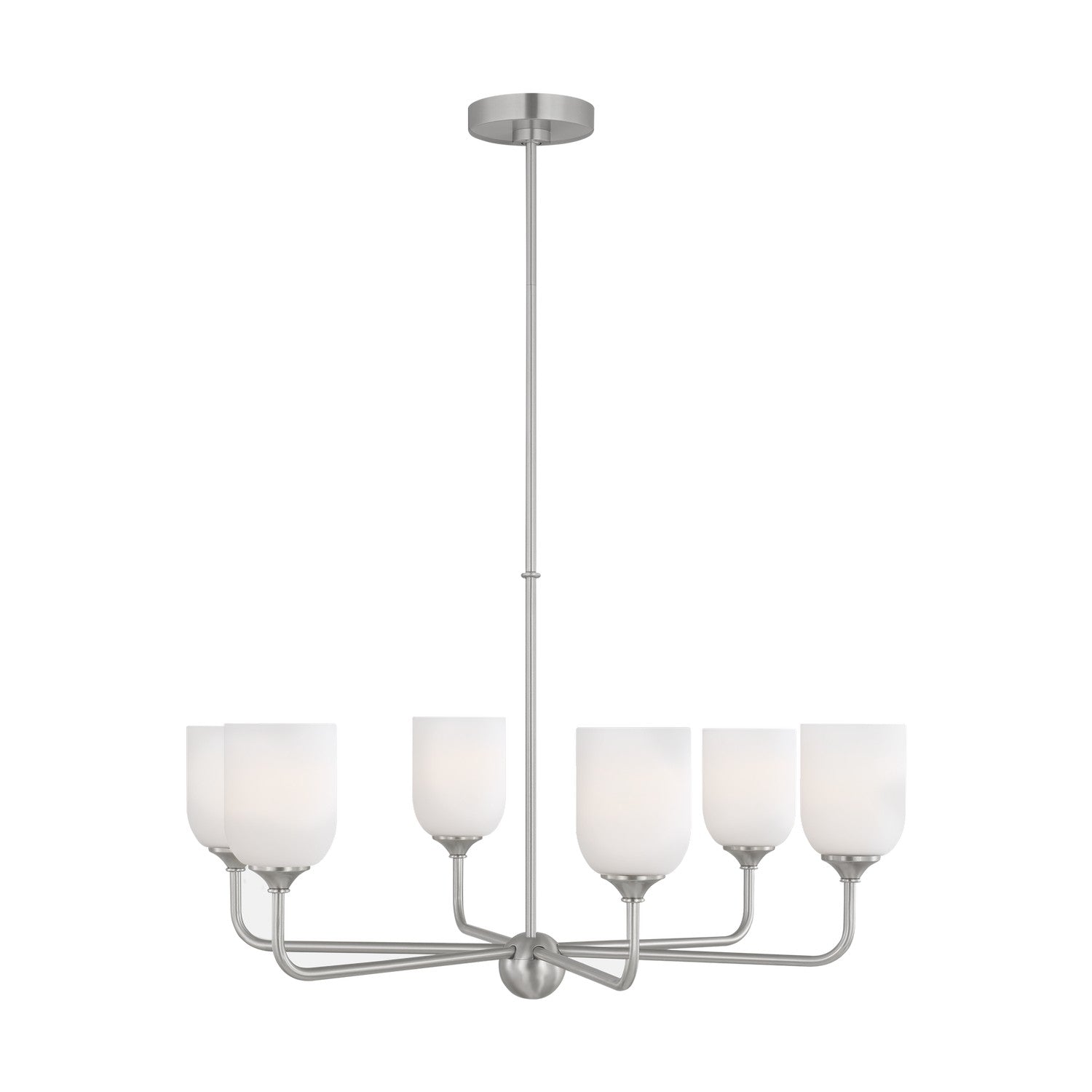 Generation Lighting - GLC1096BS - Six Light Chandelier - Emile - Brushed Steel