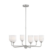 Generation Lighting - GLC1096BS - Six Light Chandelier - Emile - Brushed Steel