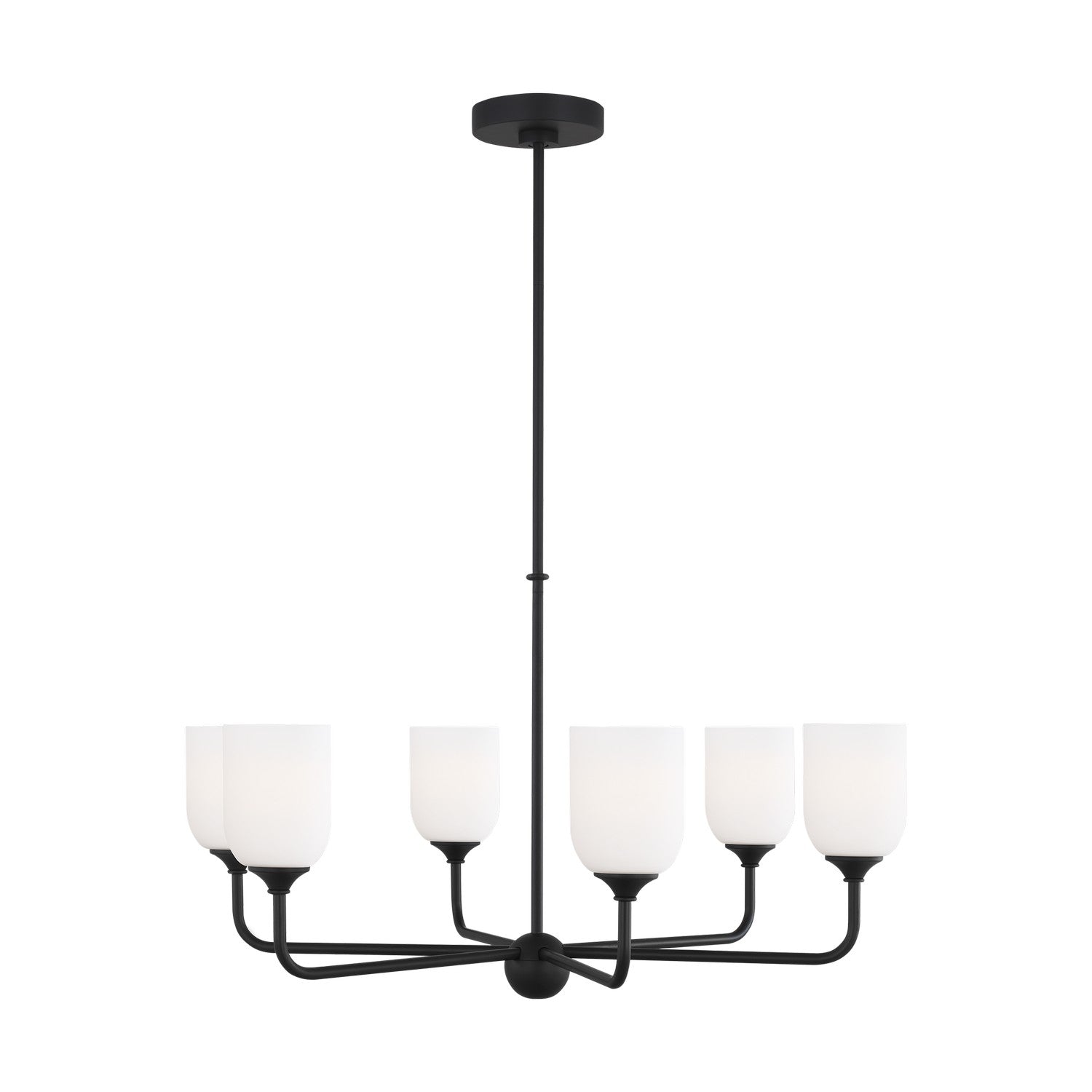 Generation Lighting - GLC1096MBK - Six Light Chandelier - Emile - Midnight Black
