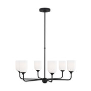 Generation Lighting - GLC1096MBK - Six Light Chandelier - Emile - Midnight Black