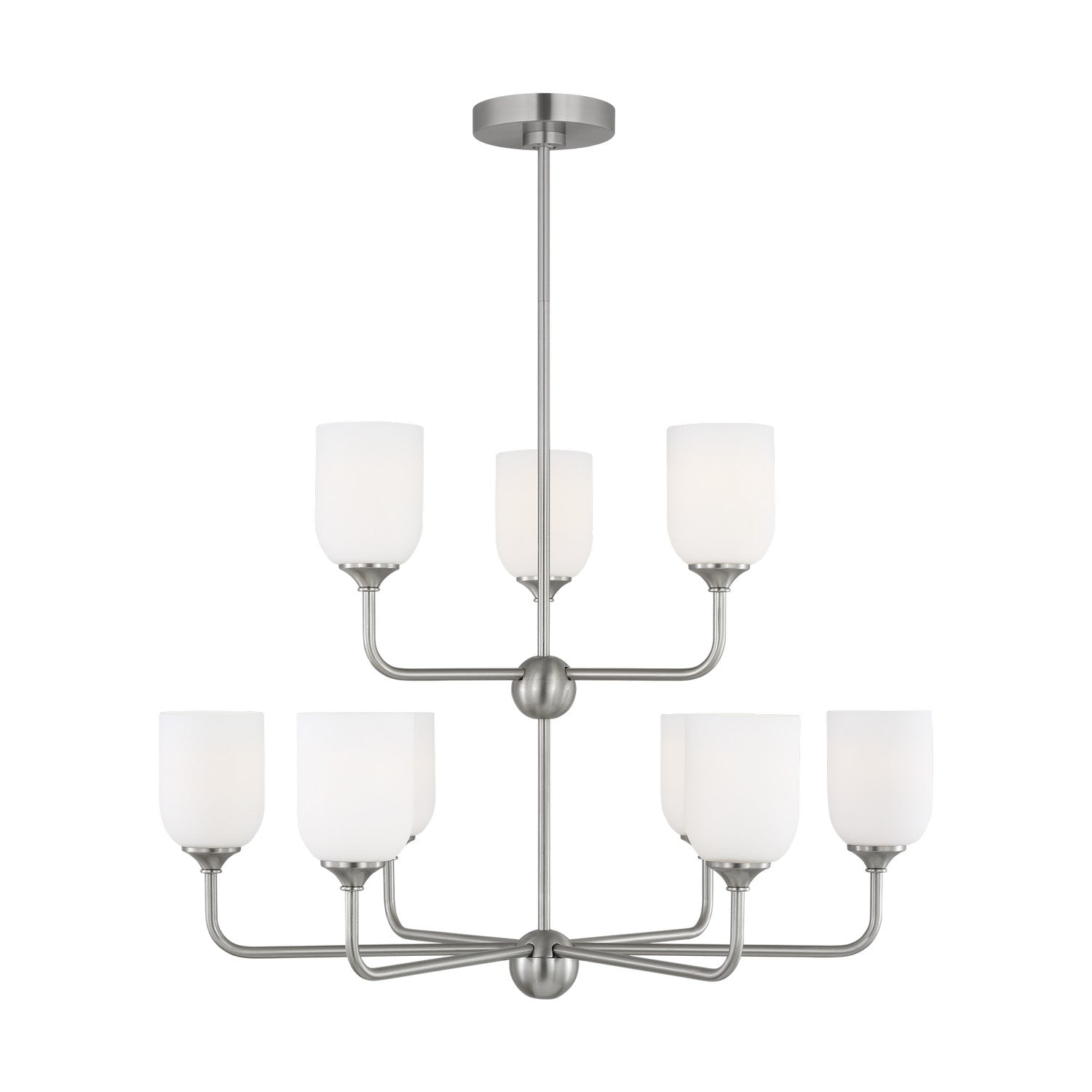 Generation Lighting - GLC1109BS - Nine Light Chandelier - Emile - Brushed Steel