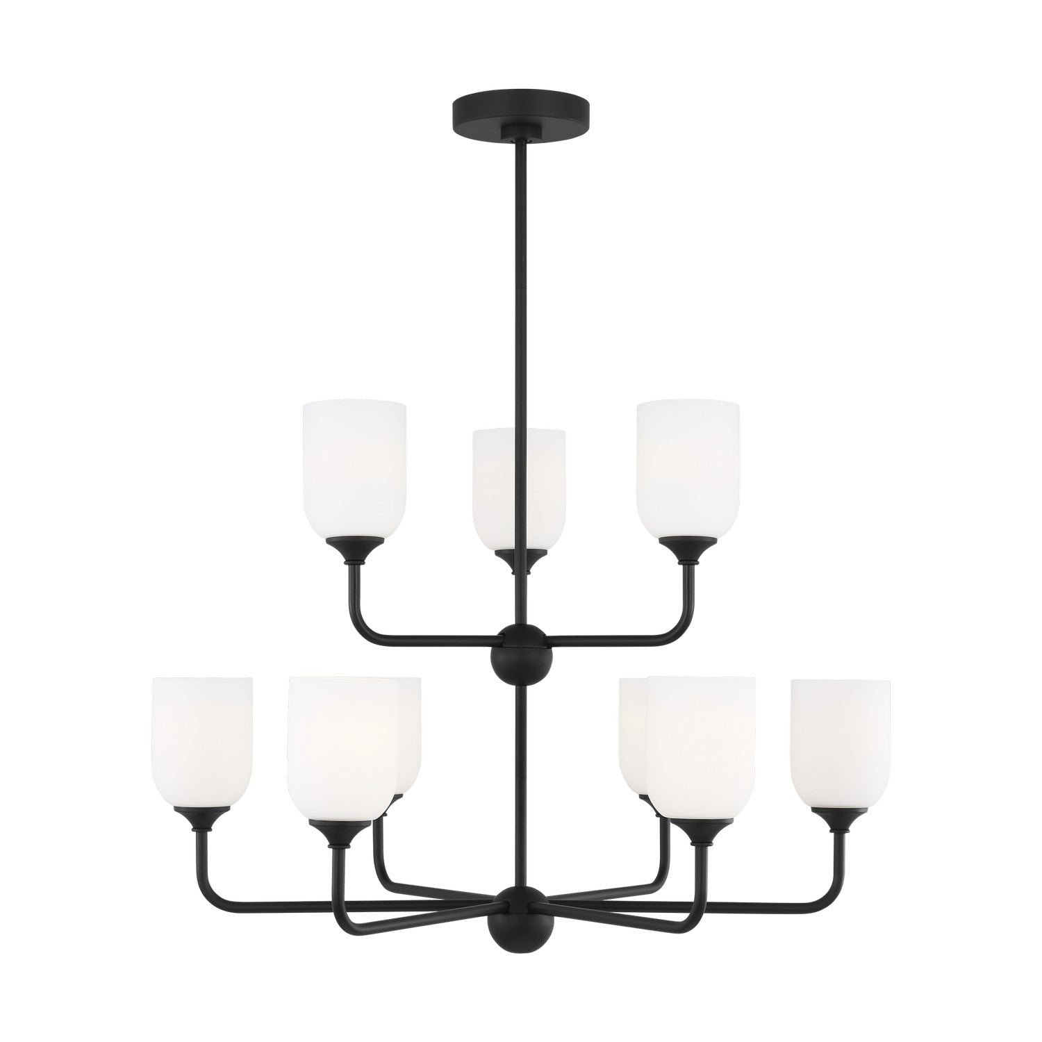 Generation Lighting - GLC1109MBK - Nine Light Chandelier - Emile - Midnight Black
