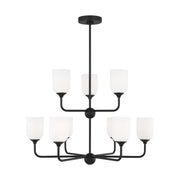 Generation Lighting - GLC1109MBK - Nine Light Chandelier - Emile - Midnight Black
