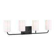 Generation Lighting - GLV1004MBK - Four Light Vanity - Rhett - Midnight Black