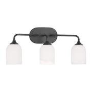 Generation Lighting - GLV1023MBK - Three Light Vanity - Emile - Midnight Black