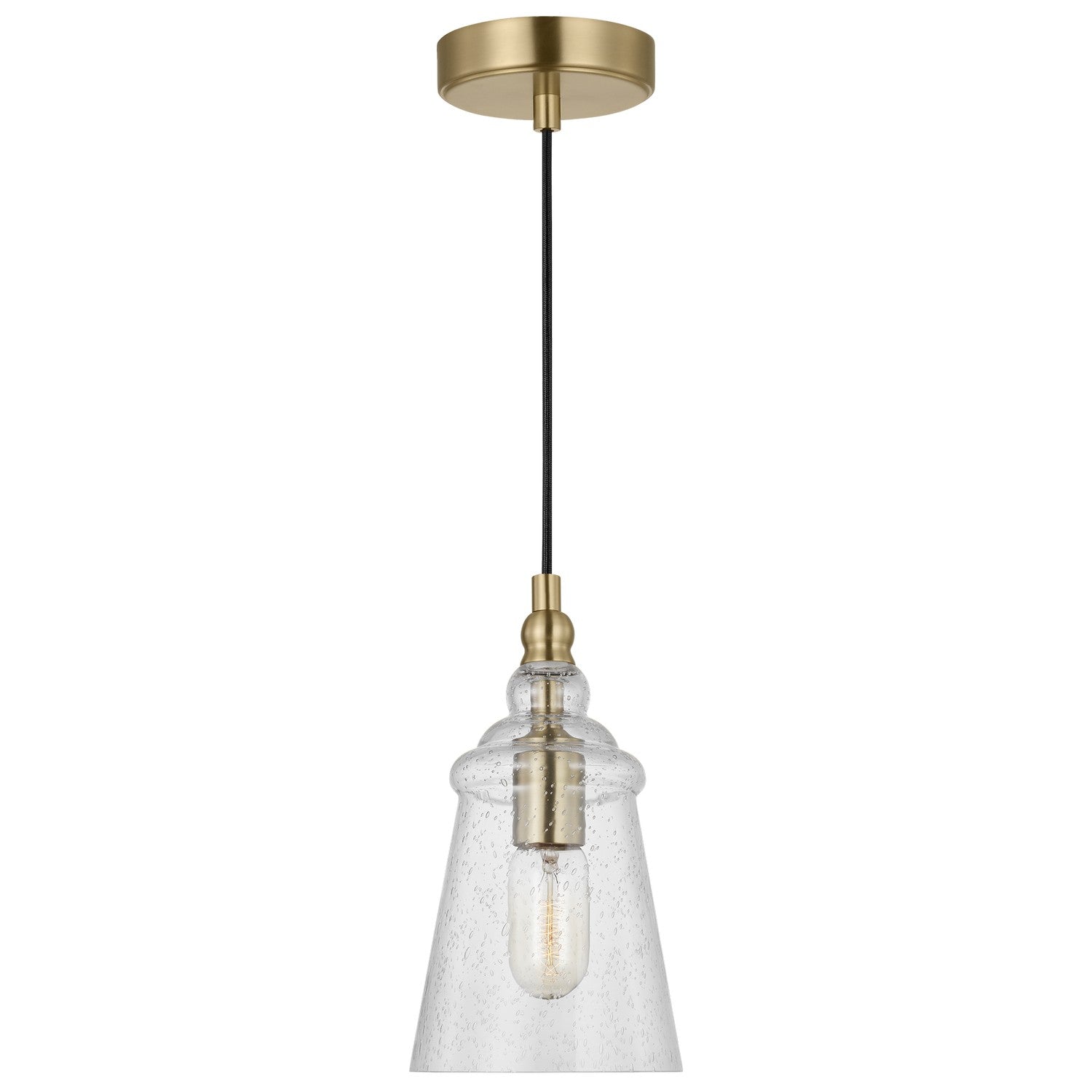 Generation Lighting - P1449SB - One Light Mini Pendant - Loras - Satin Brass