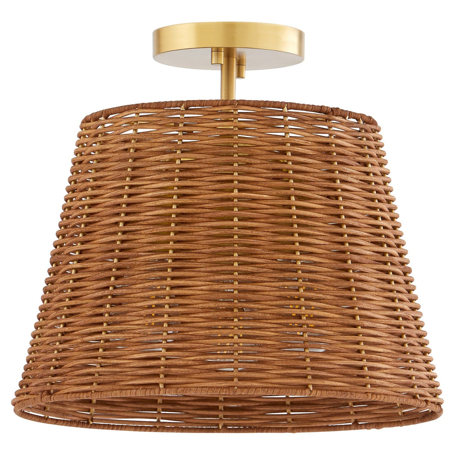 Quorum - 2893-13-80 - Three Light Semi Flush Mount - Robinson - Aged Brass